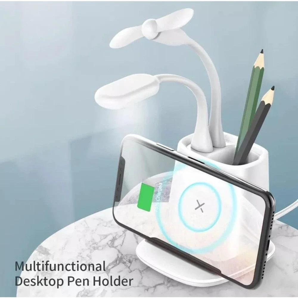 Vibe Essential Wireless Charging Stand 4- In- 1 Power Charging Organizer